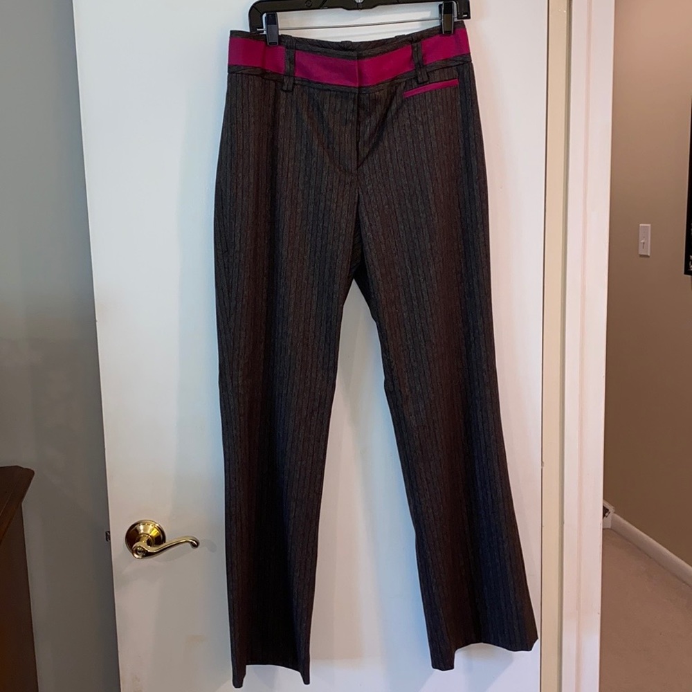 ETCETERA Gray and Fuchsia Dress Pants, Size 10